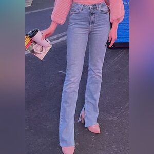 Zara high waisted split leg light Blue Denim Jeans